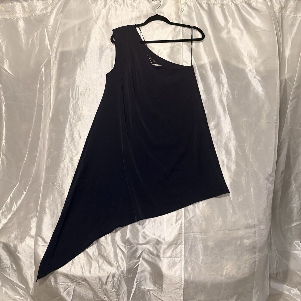 Endless Rose Navy Blue Off Shoulder Mini Asymmetrical Dress Sz M W/pockets